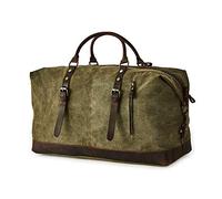 Bolsa de Lona Impermeable de Estilo Vintage para Hombro,Bolsa de Viaje Bolsa de Deportiva de Fin de Semana de Gimnasio para Hombres y Mujeres (Verde Oliva)