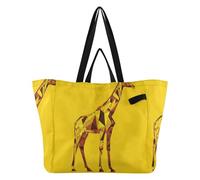 Bolsa de lona impermeable para cocina, bolsa de comestibles, para mamá, para mujeres, kit de maternidad, formas esenciales, arte de jirafa de pie