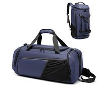 Bolsa de Lona Impermeable para Gimnasio, Bolsa de Viaje para Hombres y Mujeres, Bolsa de Noche con Compartimento para Zapatos, Blue, Moda, Negocios, Bolsa de Fin de Semana, Bolsa de Gimnasio