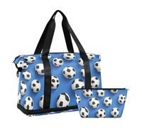 Bolsa de lona impermeable para senderismo, de peronal, Balón de fútbol azul real