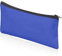 Bolsa de lona lisa para maquillaje, manualidades, viajes, con cremallera, lavable, multicolor, con cremallera, Blue, Pack-2, Liso