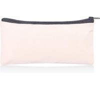 Bolsa de lona lisa para maquillaje, manualidades, viajes, con cremallera, lavable, multicolor, con cremallera, natural, Pack-2, Liso