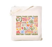 Bolsa de lona moderna con estampado de flores y asas con cremallera, bolsa de almacenamiento para cosméticos, para mujer, 7.87 x 5.9 pulgadas, minimalista