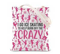 Bolsa de lona para amantes del patinaje sobre hielo, regalo de bailarina de hielo, regalo de patinaje artístico I Go Ice Skating To Help Burn Off The Crazy Bolsa de lona para patinador, Crazy Tote, 35