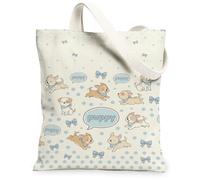 Bolsa de lona para cachorros, para mujer, diseño de burbujas de discurso, color azul claro, lavable, reutilizable, estética, ideas, Azul claro, 13x15 Inch