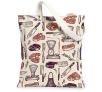 Bolsa de lona para cuchillos para mujer, vintage, rústica, con escamas de carne, ninguna, color rojo, lavable, reutilizable, bolsa de mercado, ideas para exteriores, Rojo, 13x15 Inch