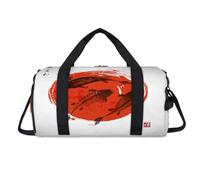 Bolsa de lona para deportes de carpas japonesas y sol rojo con compartimento para zapatos, bolsas de fin de semana japonesas para viajes, gimnasio, organizador de equipaje para mujeres, hombres, niños
