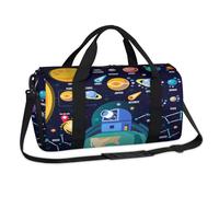 Bolsa de lona para deportes espaciales con diseño de galaxia solar, para fin de semana o noche, informal, para viajes, gimnasio, equipaje, para niños, niñas, niños, mujeres y hombres