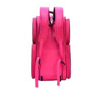 Bolsa de lona para equipo de pickleball y tenis con compartimento para zapatos, 14.9 x 11.0 x 24 pulgadas, bolsa deportiva de tela Oxford para gimnasio, camping, actividades de viaje, color rojo rosa