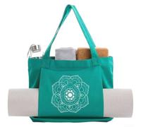 Bolsa de lona para esterilla de yoga, espaciosa bolsa de gimnasio con cremalleras SBS, diseño repelente al agua para equipo de entrenamiento, ligera y portátil para uso diario (azul lago)