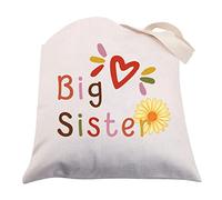 Bolsa de lona para hermana mayor, regalos para niñas pequeñas, hijas, hermanas mayores, regalos de anuncio de cumpleaños para hermanas, Bolsa de mano Big Sister, medium