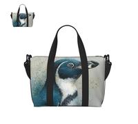 Bolsa de lona para hombres y mujeres, bolsa de gimnasio con compartimento para zapatos, bolsas de viaje ligeras para pasar la noche, Estampado de pingüino, Talla única, Bolsa de viaje