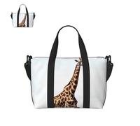 Bolsa de lona para hombres y mujeres, bolsa de gimnasio con compartimento para zapatos, bolsas de viaje ligeras para pasar la noche, Jirafa africana, Talla única, Bolsa de viaje