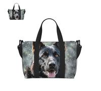 Bolsa de lona para hombres y mujeres, bolsa de gimnasio con compartimento para zapatos, bolsas de viaje ligeras para pasar la noche, Pastor alemán, Talla única, Bolsa de viaje