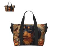 Bolsa de lona para hombres y mujeres, bulldog francés, bonita bolsa de gimnasio con compartimento para zapatos, bolsas de viaje ligeras para pasar la noche, Perro Dachshund, Talla única, Bolsa de