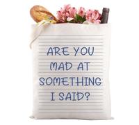 Bolsa de lona para la compra con texto en inglés "I SAID TOTE" | Bolsa de lona reutilizable para fanáticos del terror de la serie de televisión Are You Mad At Something I Said