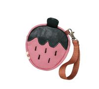 Bolsa de lona para monedas de fresa, monedero, pequeña bolsa de almacenamiento, encantadora para mujeres y niñas, cartera de fresa, pequeño almacenamiento de lona para maquillaje, púrpura, Mass Beauty