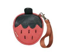 Bolsa de lona para monedas de fresa, monedero, pequeña bolsa de almacenamiento, encantadora para mujeres y niñas, cartera de fresa, pequeño almacenamiento de lona para maquillaje, caramelo, Mass