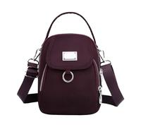 Bolsa de lona para mujer, bolsa cruzada de tela con múltiples compartimentos, mochila de mensajero para la escuela, café, A