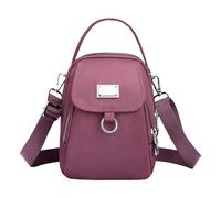 Bolsa de lona para mujer, bolsa cruzada de tela con múltiples compartimentos, mochila de mensajero para la escuela, rosa, A