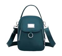 Bolsa de lona para mujer, bolsa cruzada de tela con múltiples compartimentos, mochila de mensajero para la escuela, verde menta, A