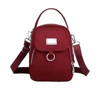 Bolsa de lona para mujer, bolsa cruzada de tela con múltiples compartimentos, mochila de mensajero para la escuela, rosso, A