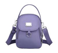 Bolsa de lona para mujer, bolsa cruzada de tela con múltiples compartimentos, mochila de mensajero para la escuela, Morado (, A