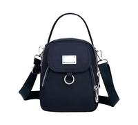 Bolsa de lona para mujer, bolsa cruzada de tela con múltiples compartimentos, mochila de mensajero para la escuela, azul, A