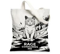 Bolsa de lona para mujer con diseño de gato con gráfico atrevido Lightning Mountains color negro, lavable, reutilizable, para la familia, Negro, 13x15 Inch