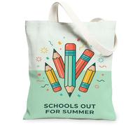 Bolsa de lona para mujer, diseño de confeti, estrellas, verano, menta, lavable, reutilizable, para uso diario, ideas para familiares, amigos, colegas, lectura, amor, 13 x 15 pulgadas