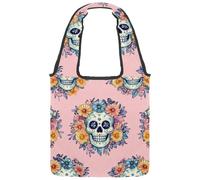 Bolsa de lona para mujer, fases lunares artísticas y luna en el espacio, fondo de astrología, reutilizable, bolsa de hombro para compras, trabajo, Multicolor 09, 14.1x14.9in/36x38cm