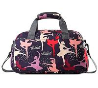 Bolsa de lona para niñas y niñas, para baile de ballet, práctica, deportes, animadoras, gimnasia, fin de semana, viajes cortos nocturnos, tamaño de equipaje de mano, Talla mediana para niñas, Bolsa de