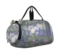 Bolsa de lona para niños, bolsa de viaje para niños, bolsa de viaje para niñas, gimnasio, lona Auguste Renoir, estampado de mujer joven, Claude Monet pintura de lirio de agua, Classic