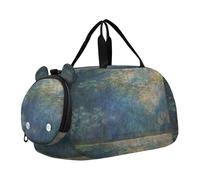 Bolsa de lona para niños, bolsa de viaje para niños, bolsa de viaje para niñas, gimnasio, lona Auguste Renoir, estampado de mujer joven, Claude Monet Clouds - Lirio de agua, Classic