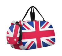 Bolsa de lona para niños, con bandera del mundo, para fin de semana, para viajes, gimnasio, para niños, Bandera de Reino Unido, Classic