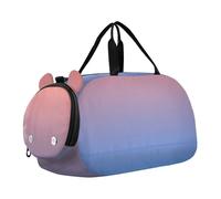 Bolsa de lona para niños, con bandera del mundo, para fin de semana, para viajes, gimnasio, para niños, Rosa coral y azul degradado, Classic
