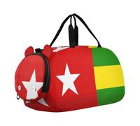 Bolsa de lona para niños con compartimento para zapatos, multifuncional para niños, para viajes, deportes, uso diario, fin de semana, Bandera Nacional de Togo, Una talla, Moderno / Equipada