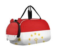Bolsa de lona para niños con compartimento para zapatos, multifuncional para niños, para viajes, deportes, uso diario, fin de semana, Bandera Nacional de Tayikistán, Una talla, Moderno / Equipada