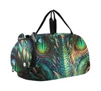 Bolsa de lona para niños con diseño de caballos corriendo por el bosque y río, Dragon Big Eyes, Classic
