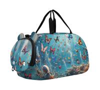 Bolsa de lona para niños con diseño de caballos corriendo por el bosque y río, Mariposas mar bajo el agua, Classic