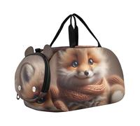 Bolsa de lona para niños, con diseño de koala, atardecer, romance, fin de semana, para viajes, gimnasio, equipaje para niños, Cozy Fox Tea Time Winter, Classic
