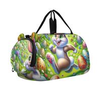 Bolsa de lona para niños, con diseño de koala, atardecer, romance, fin de semana, para viajes, gimnasio, equipaje para niños, Conejito de Pascua Joyful Meadow, Classic