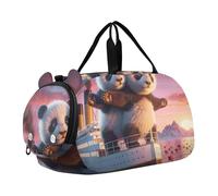 Bolsa de lona para niños, con diseño de koala, atardecer, romance, fin de semana, para viajes, gimnasio, equipaje para niños, Funny Panda Titanic Love Scene, Classic