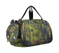 Bolsa de lona para niños, diseño de Albert Bierstadt Yosemite con estampado de paisaje para niñas, bolsa de viaje para pasar la noche, para niños pequeños, Claude Monet Weeping Willow print, Classic