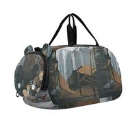 Bolsa de lona para niños, diseño de Albert Bierstadt Yosemite con estampado de paisaje para niñas, bolsa de viaje para pasar la noche, para niños pequeños, Claude Monet Luncheon Art print, Classic