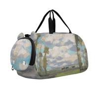 Bolsa de lona para niños, diseño de Albert Bierstadt Yosemite con estampado de paisaje para niñas, bolsa de viaje para pasar la noche, para niños pequeños, Estampado CowsGrazing Claude Monet, Classic