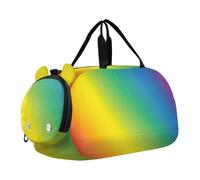 Bolsa de lona para niños, diseño de bandera del orgullo del progreso, colores del arco iris, para fin de semana, para viajes, gimnasio, equipaje para niños, Rainbow Color Blurred Lines Copy