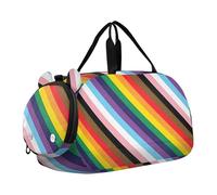 Bolsa de lona para niños, diseño de bandera del orgullo del progreso, colores del arco iris, para fin de semana, para viajes, gimnasio, equipaje para niños, Pride Lgbtq - Bandera de colores arcoíris