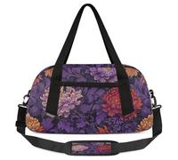 Bolsa de lona para niños, diseño de crisantemo, color morado, ligera, deportiva, gimnasio, para niños, para llevar durante la noche, para fin de semana, viajes, baile, púrpura (Purple Chrysanthemum),
