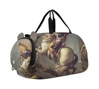 Bolsa de lona para niños, diseño de jinete árabe Delacroix, bolsa de viaje para niños, bolsa de viaje para zapatos, Cuadro neoclásico de caballo Napoleón, Classic